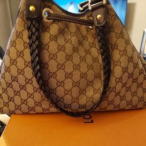 Gucci canvas/leather hobo style bag